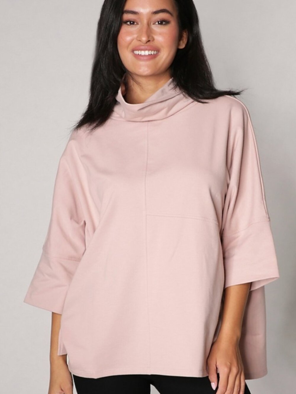 WynneLounge (L) Unstructured Cowl Neck Sweatshirt by Marla Wynne Rose NWT